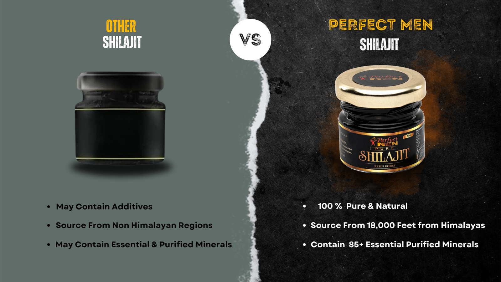 Perfect Men Pure Shilajit DIfference