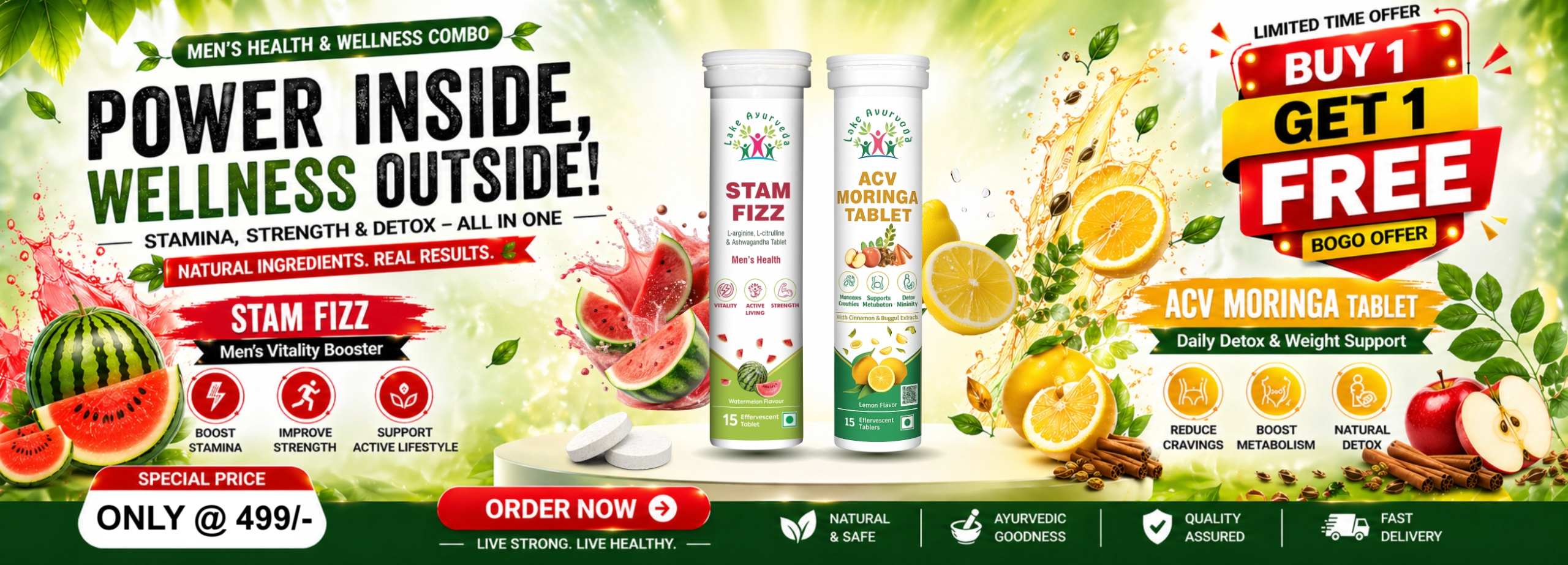 Stam Fizz & ACV Moringa Tablet BOGO Offer