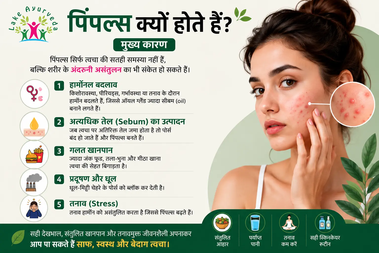 पिंपल्स क्यों होते हैं (मुख्य कारण)