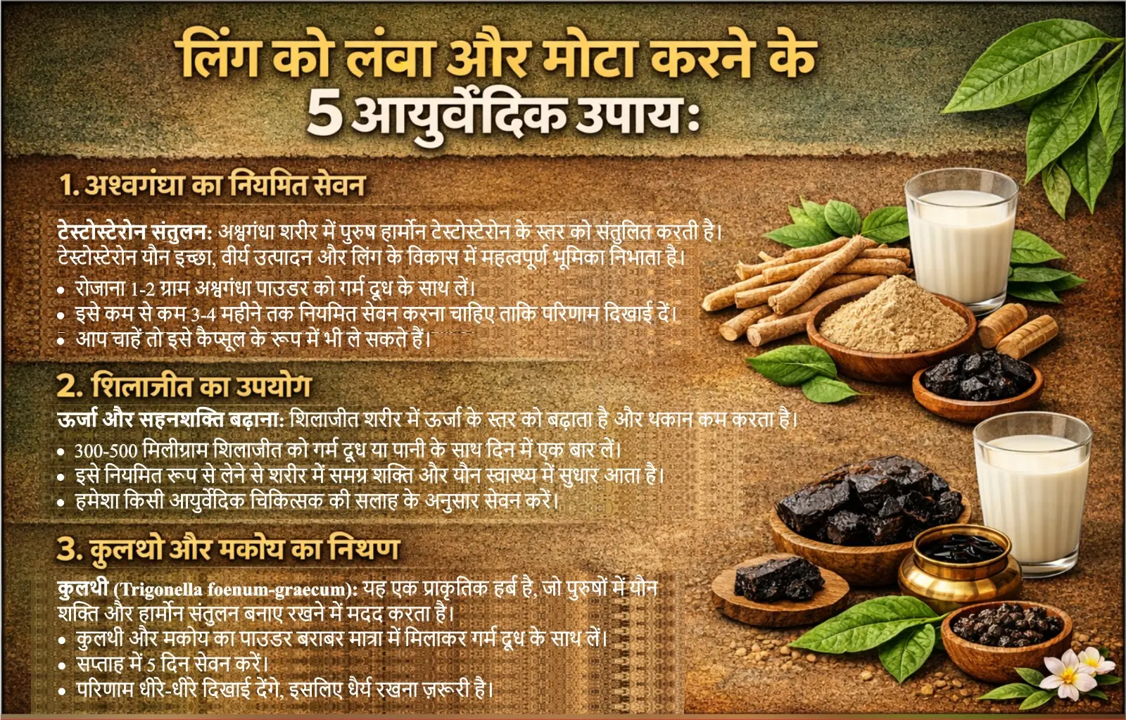 5 Ayurvedic Remedies to Lengthen and Thicken the Penis